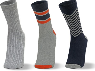 Williwr Men Striped Mid-Calf/Crew(Pack of 3)