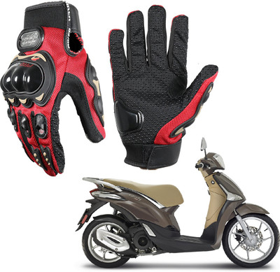 KOZDIKO Pro Biker Gloves Red For Vespa Liberty 125 Riding Gloves(Black)