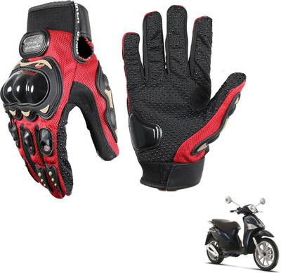 KOZDIKO Pro Biker Gloves Red For Vespa Liberty Riding Gloves(Black)