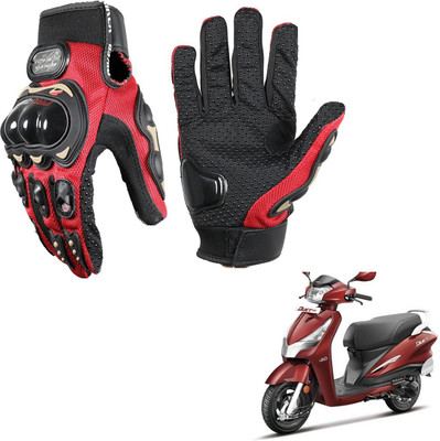 KOZDIKO Pro Biker Gloves Red For Hero Electric Destini-125 Riding Gloves(Black)