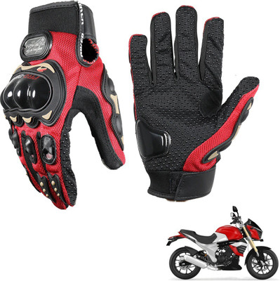 KOZDIKO Pro Biker Gloves Red For Mahindra Mojo Riding Gloves(Black)