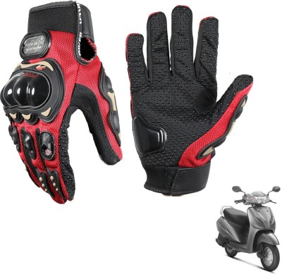 KOZDIKO Pro Biker Gloves Red For Honda Activa 3G Riding Gloves(Black)