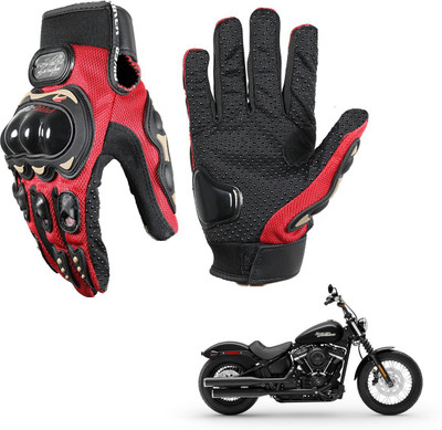 KOZDIKO PRO BIKER GLOVES RED FOR HARLEY DAVIDSON SOFTAIL STREET BOB Riding Gloves(Black)