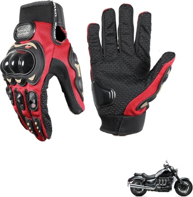 KOZDIKO Pro Biker Gloves Red For Triumph Rocket III Roadster Riding Gloves(Black)