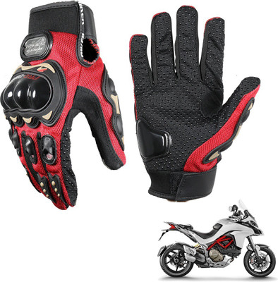 KOZDIKO PRO BIKER GLOVES RED FOR DUCATI MULTISYRADA Riding Gloves(Black)