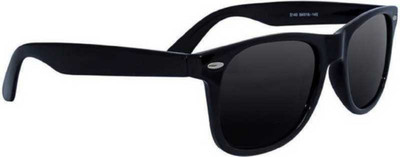 shadz Rectangular, Retro Square Sunglasses(For Men & Women, Black)
