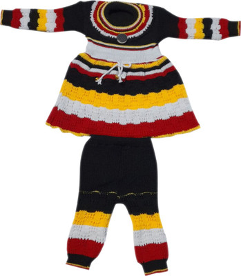 L Fashion Colorblock Round Neck Casual Baby Girls Reversible Black Sweater