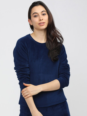 Tokyo Talkies Full Sleeve Solid Women Sweatshirt