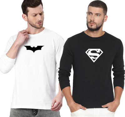 Aman Textile Graphic Print Men Round Neck White, Black T-Shirt