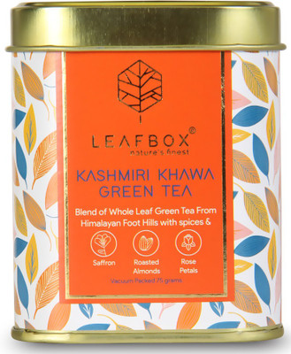 leafbox Kashmiri Khawa Green Tea 75 Grams Loose Leaf Tin Green Tea Tin(75 g)