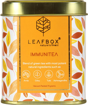 leafbox IMMUNITEA GREEN TEA 75 GRAMS LOOSE LEAF TIN Herbal Tea Tin(75 g)
