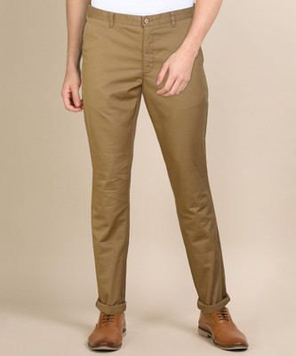 PARX Slim Fit Men Khaki Trousers