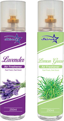 SHIVROH STAR Lavender, Citrus Spray LAVENDER & LEMON GRASS Air Freshener, Room Freshener, Car Freshener 250ml Spray SVRS-LVDRLMGR-250ML Each - Pack of 2(2 x 250 ml)
