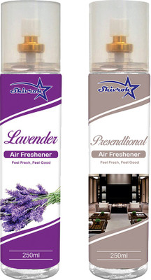 SHIVROH STAR Lavender, Eucalyptus Car Freshener Spray LAVENDER & PRESENDTIONAL Air Freshener, Room Freshener, Car Freshener 250ml Spray SVRS-LVDRPRDL-250ML Each - Pack of 2(2 x 250 ml) SHIVROH STAR Lavender, Eucalyptus Car Freshener Spray LAVENDER & PRESENDTIONAL Air Freshener, Room Freshener, Car Freshener 250ml Spray SVRS-LVDRPRDL-250ML Each - Pack of 2(2 x 250 ml)
