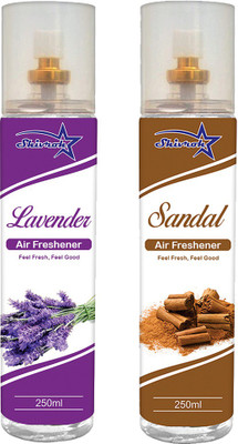 SHIVROH STAR Lavender, Sandal Spray LAVENDER & SANDAL Air Freshener, Room Freshener, Car Freshener 250ml Spray SVRS-LVDRSNDL-250ML Each - Pack of 2(2 x 250 ml)