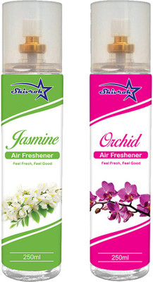 SHIVROH STAR Jasmine, Ocean Spray JASMINE & ORCHID Air Freshener, Room Freshener, Car Freshener 250ml Spray SVRS-JASMORHD-250ML Each - Pack of 2(2 x 250 ml)