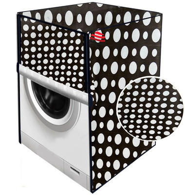 Delideal Front Loading Washing Machine  Cover(Width: 63 cm, Black, White)