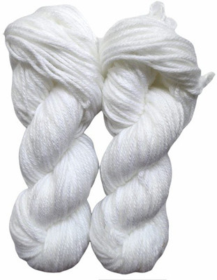 JEFFY Oswal Knitting Yarn Thick Chunky Wool, Varsha White 200 gm Best Used with Knitting Needles, Crochet Needles Wool Yarn for Knitting,Hand Knitting Yarn. by Oswal Shade no-24