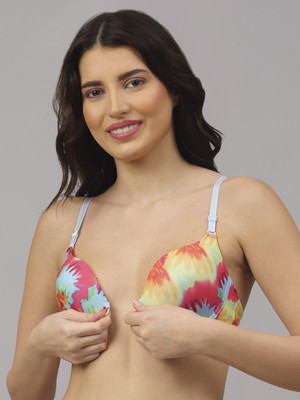 PrettyCat Perfect front closure Pushup Bra Women Push-up Heavily Padded Bra(Multicolor)