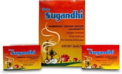 shree sugandhi Sambrani Dhoop -12 x 20 Pieces NATURAL Dhoop(Pack of 12)