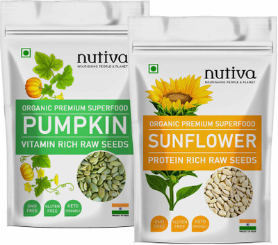 Nutiva Combo Pack of Pumpkin Seeds and Sunflower Seeds 50 Gram Each Pack (RAW) Seed(100 g)