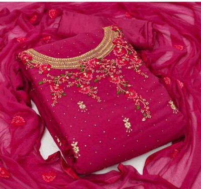 Break Creation Georgette Embroidered Salwar Suit Material