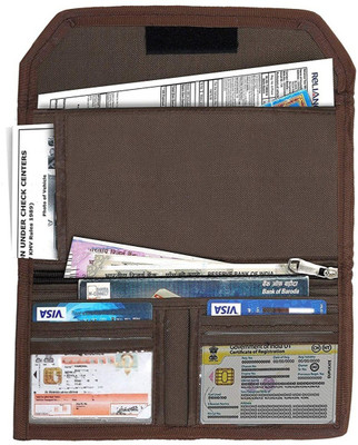 DREAM CHOICE Nylon Two Wheeler Car Document Holder Wallet Pouch For Vehicle Document Storage- Brown(Set Of 1, Brown)