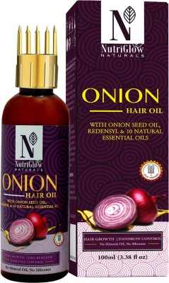 NutriGlow NATURAL'S Onion Hair Oil for hair growth with Onion & Redensyl for Hair Fall Control Hair Oil(100 ml)