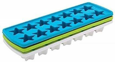 SHOPOBOX Unbreakable Plastic Star Shape ice Cube Tray Multicolor Plastic Ice Cube Tray(Pack of4)