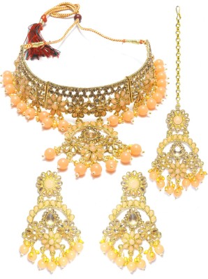 Priyaasi Brass Gold-plated Gold Jewellery Set(Pack of 1)