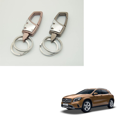 SEMAPHORE Double Ring Hook Locking Key Ring Black & Pink Key Chains Set of 2 Compatible with Mercedes Benz GLA-Class Key Chain