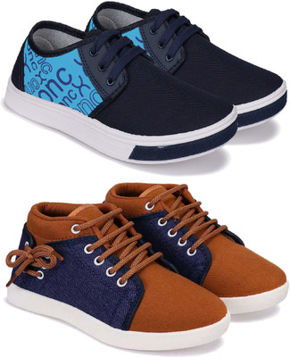Camfoot Boys & Girls Lace Sneakers(Blue, 8-9 years)