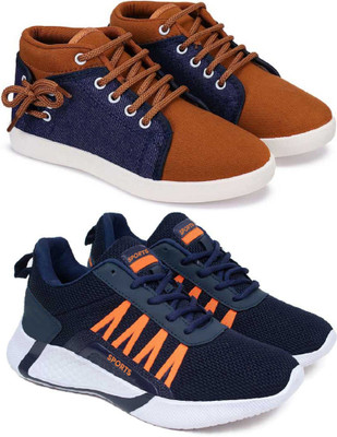 Axter Boys & Girls Lace Sneakers(Brown, 4.5-5 Years)