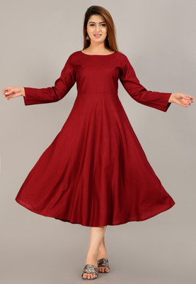 AARTI FASHION Anarkali Gown(Maroon)