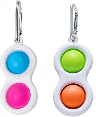 Aganta Pop It Keychain Simple Dimple Keychain Popit Key Chain Mini Keychain Simple Dimple Push Bubble Keyring Stress Relief Keychain Toy For Adults Kids Popet Toy(Multicolor)