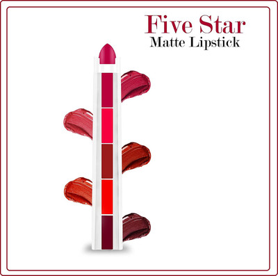 tanvi27 5 in 1 Color Matte Finish Long Lasting Lipstick(MULTI COLOR, 6 g)