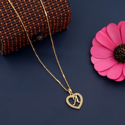 Jewel WORLD a letter pendent for women & girls Gold-plated Alloy Pendant