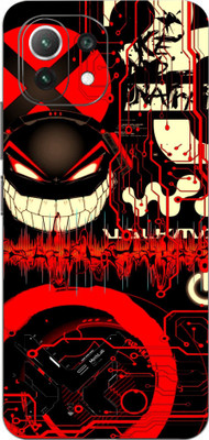 LAMHA Xiaomi 11 Lite NE 5G Mobile Skin(Ultra Super Red Graffiti With High Mattte Finish.)