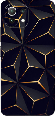 BUGGU Xiaomi 11 Lite NE 5G, Xiomi 11 lite ne 5g Mobile Skin(Ultra Super Black Abstract Shape Skin With High Matte Finish., Mobile Skin (Back+Side+Camera))