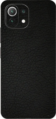 TJ CREATION Mi 11 Lite Mobile Skin(Ultra quality Black Leather Skin With High Mattte Finish.)