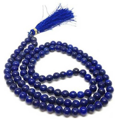 LETNIX Natural Blue Agate Stone Mala (108+1) 6 mm Knotted Beads Mala Lab Certified, Blue Hakik Stone Mala, Chant & Wear Rosary Agate Stone Necklace Stone Chain