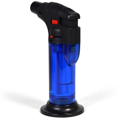 LITTLE GOA Coloured Double Jet Flame Bong Shaped Lighter Refillable Blow Torch Pocket Lighter(Blue)
