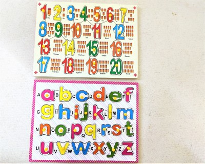 PETERS PENCE ALPHABET AND NUMBER PUZZLE LEARNING BOARD FOR KIDS PRE PRIMARY EDUCATION(46 Pieces)
