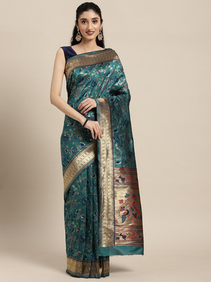 32% OFF on PANZORA Woven Banarasi Pure Silk Saree(Green) 32% OFF on PANZORA Woven Banarasi Pure Silk Saree(Green)