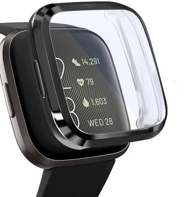 CallSmith Front and Back Screen Guard for fitbit versa 2, (2 in 1), Silocon Case with Silicon Screen Protector(Pack of 1)