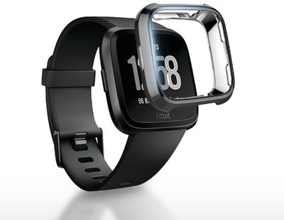 VOLMERE Front and Back Screen Guard for FItbit versa1, (2 in 1), Silocon Case with Silicon Screen Protector(Pack of 1)