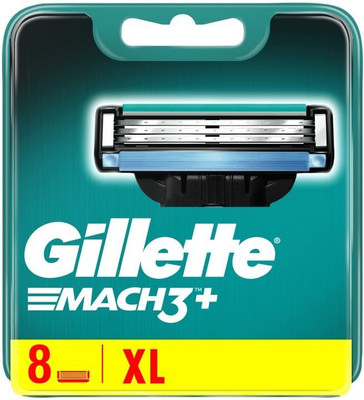Gillette Mach3 X L ( Imported ) Razor Blades with Enhanced Moisture Strip, 8 Replacement(Pack of 8)
