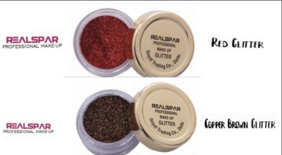 REALSPAR RED AND COPPER BROWN GLITTER PACK OF 2(RED AND COPPER BROWN)