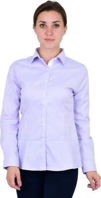 Bleu Velvet Women Striped Casual Grey Shirt
