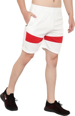 OORA Solid Men White Sports Shorts